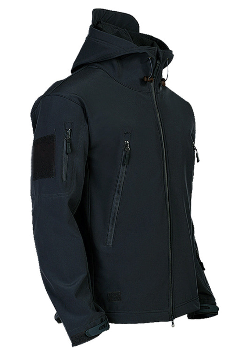 Heren tactische winddichte softshell jas met capuchon