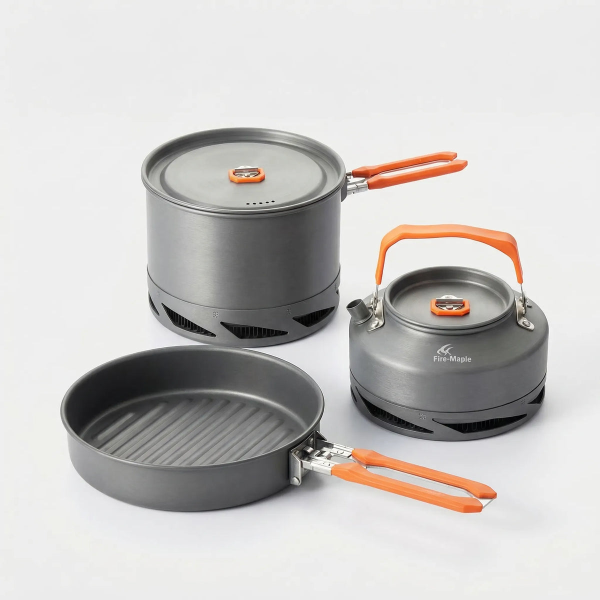 Campingkookset met warmtewisselaar