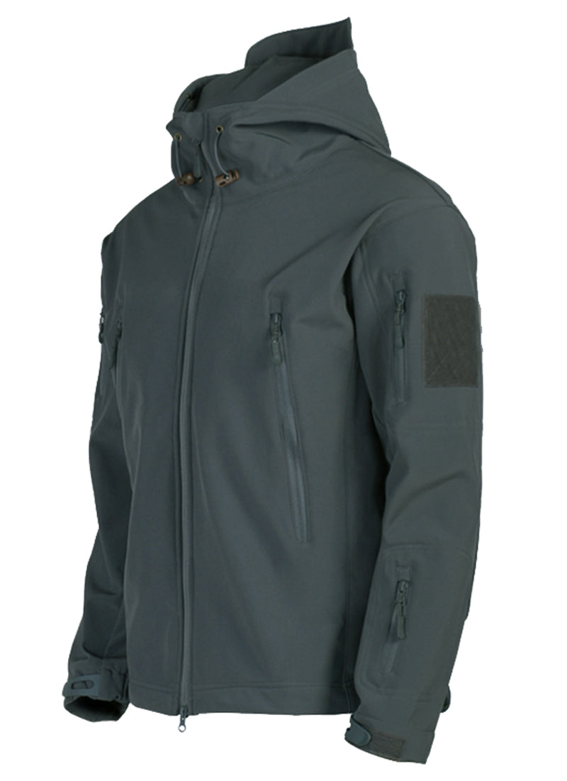 Heren tactische winddichte softshell jas met capuchon