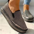 Glitterende dames loafer met comfortzool