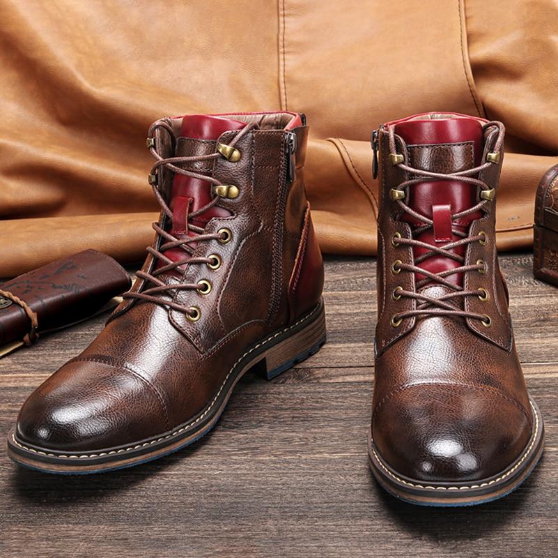 Herenboots met ronde neus, veters en zijrits