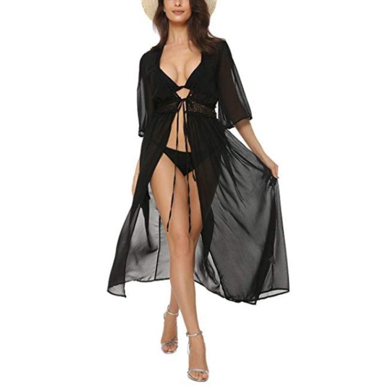 Plus size kant strandjurk – zonbescherming