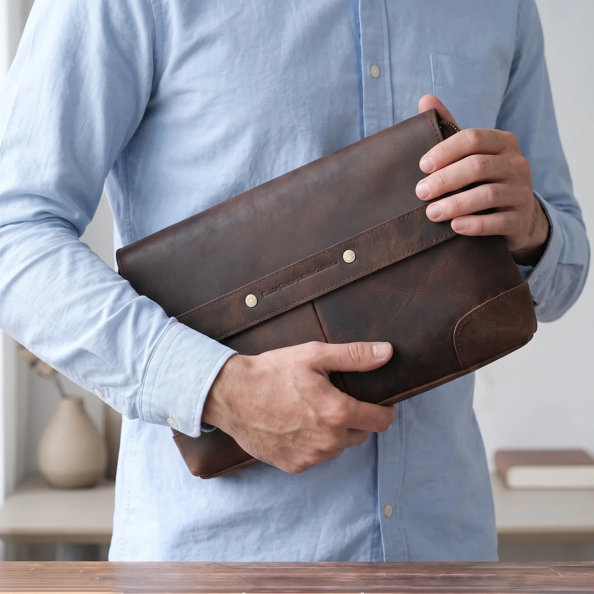 Heren clutch in vintage stijl