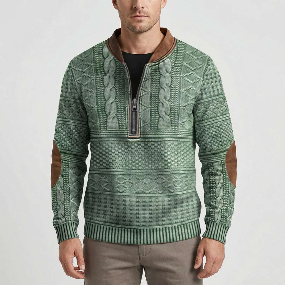Herenpullover met kwart-ritssluiting