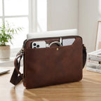 Heren leren laptoptas