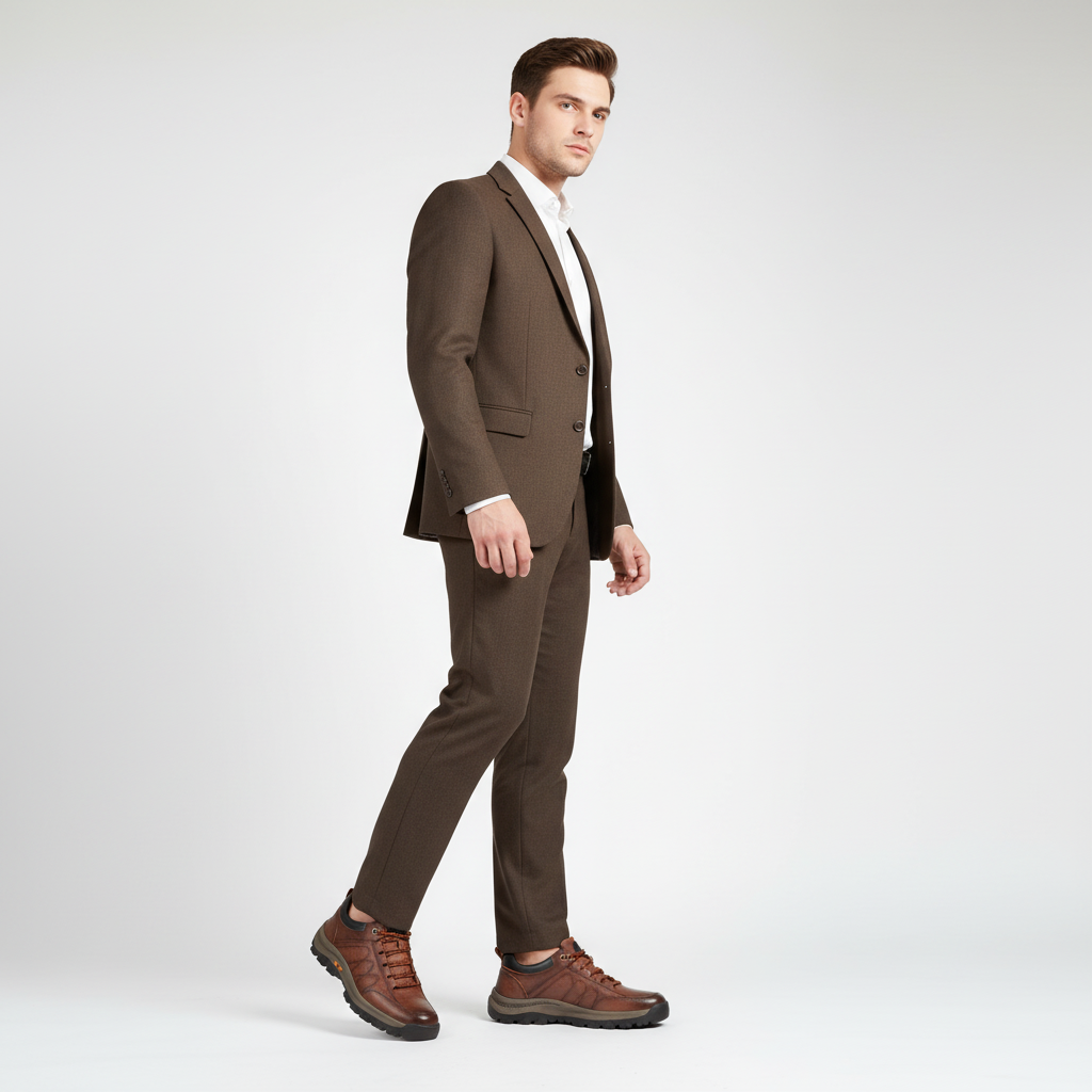 Herenleren schoen met vetersluiting