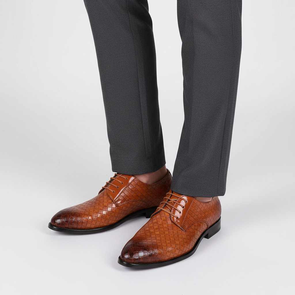 Heren leren schoen met veters