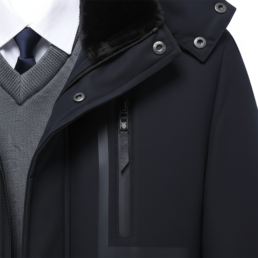 Herenparka met afneembare kapuchon
