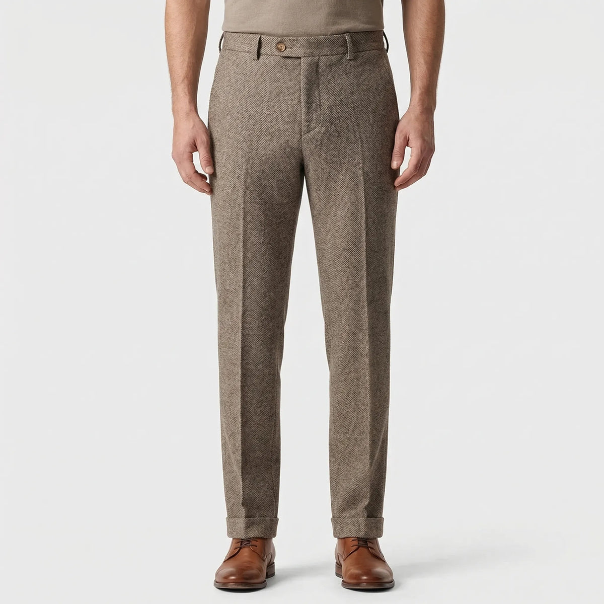 Visgraat slank gesneden broek