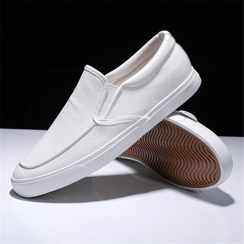 PU-leren heren slip-on sneakers