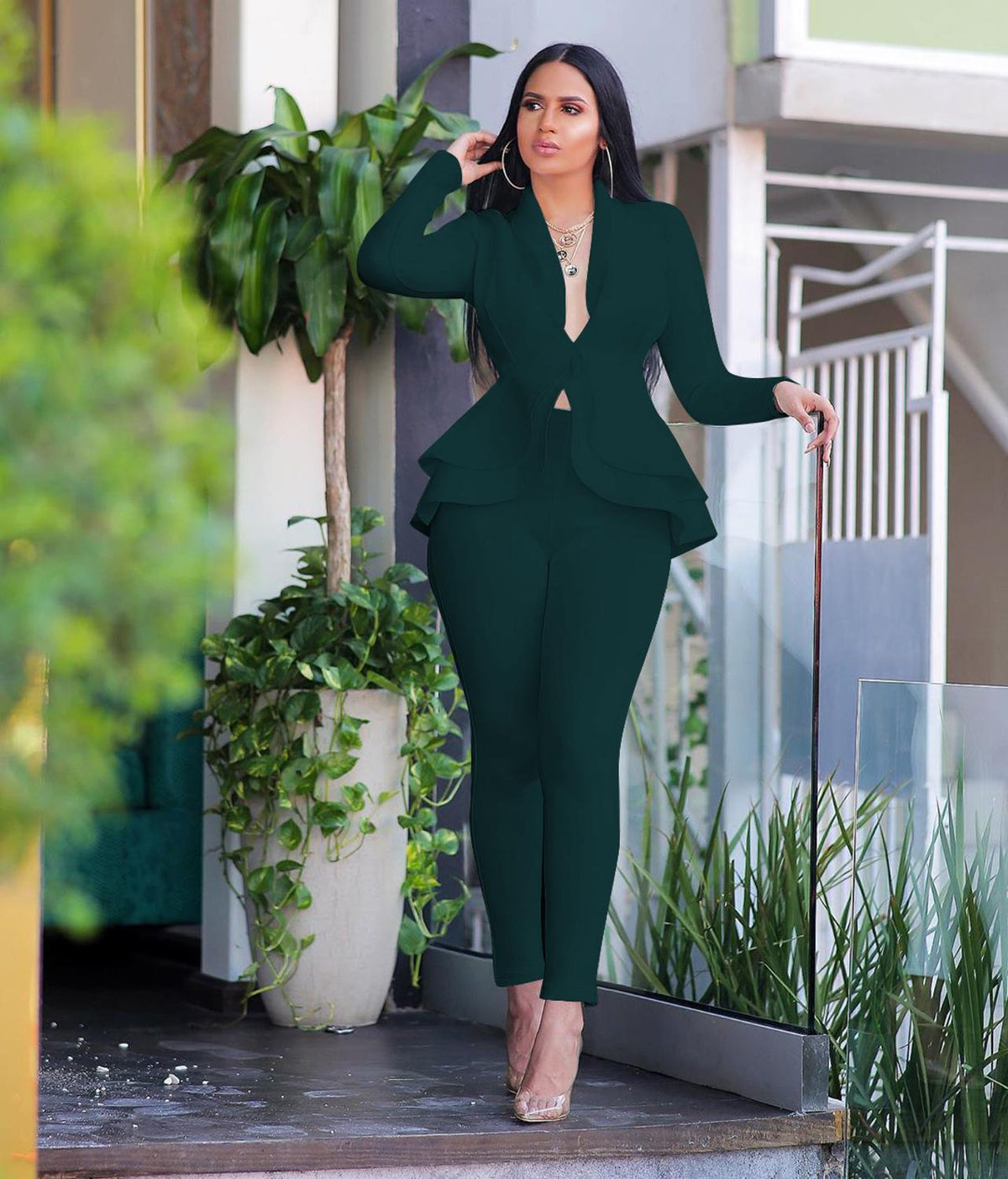 Tweedeledige trainingsset met blazer en broek — afbeelding 15
