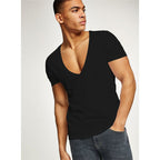 Lässig en figuuraccentuerend heren V-hals T-shirt