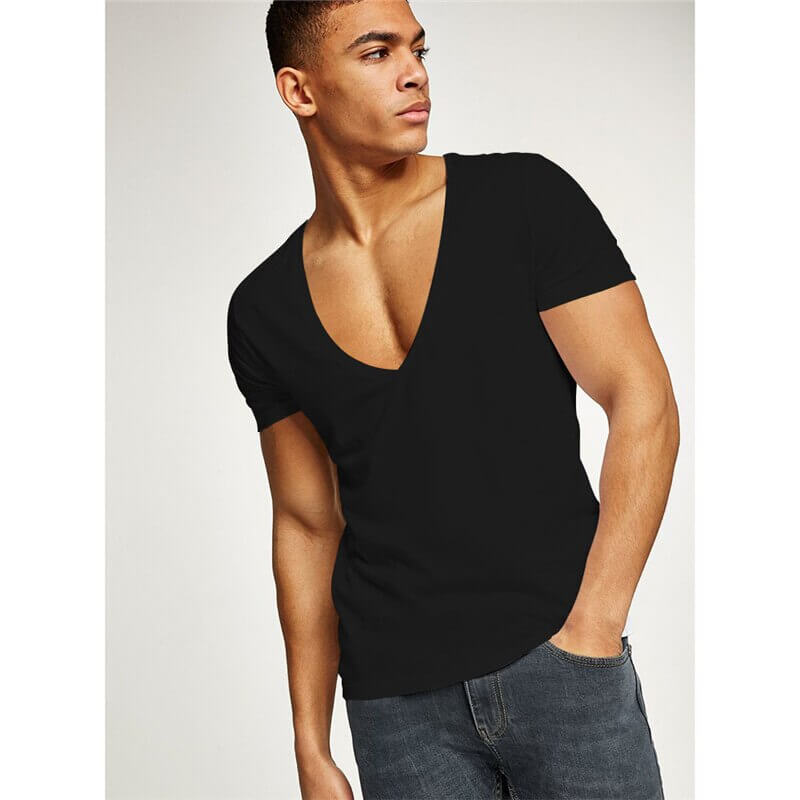 Lässig en figuuraccentuerend heren V-hals T-shirt