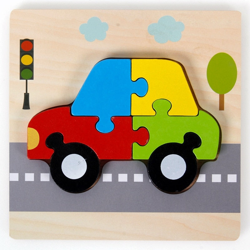 Montessori-leerpuzzel van hout – kleurenplezier
