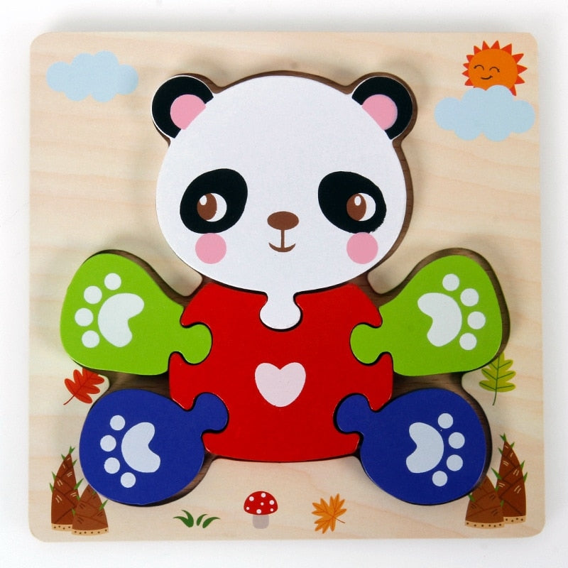 Montessori-leerpuzzel van hout – kleurenplezier