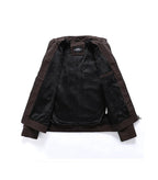 Heren bikerjack met staande kraag