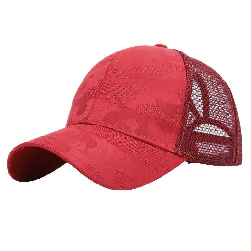 Dames baseballcap met een paardenstaartopening en klittenbandsluiting