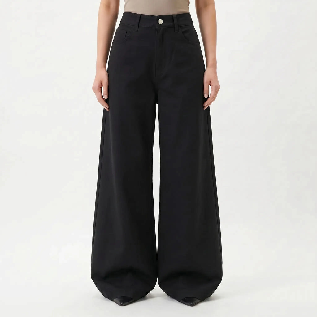 Hooggetailleerde broek met wijde pijpen