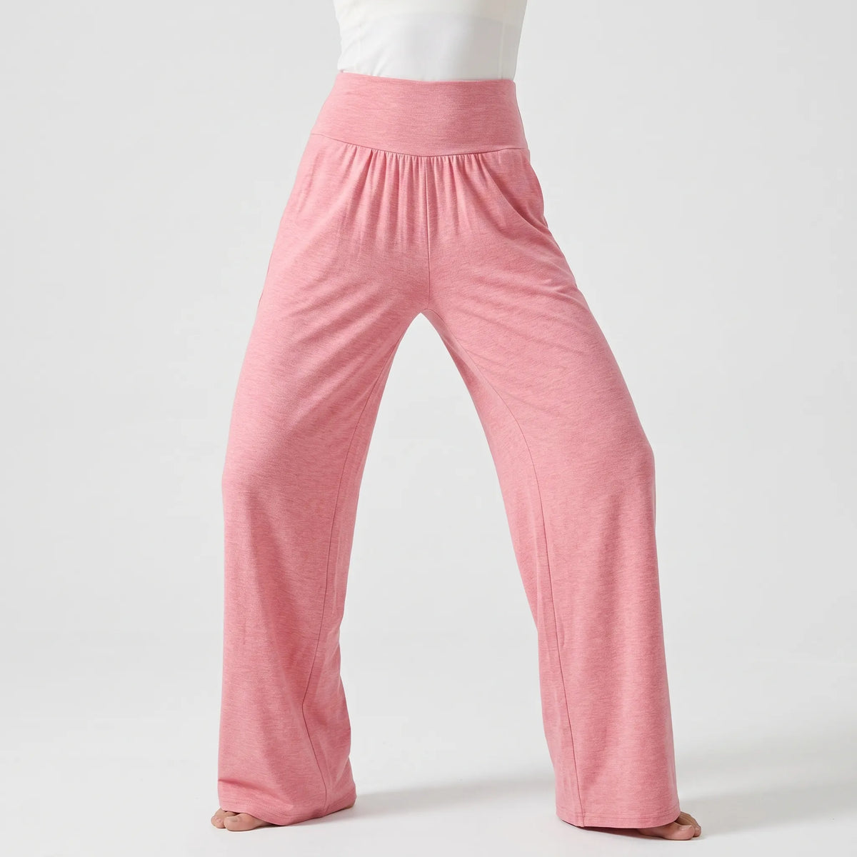 Yogabroek met hoge taille en wijde pijpen