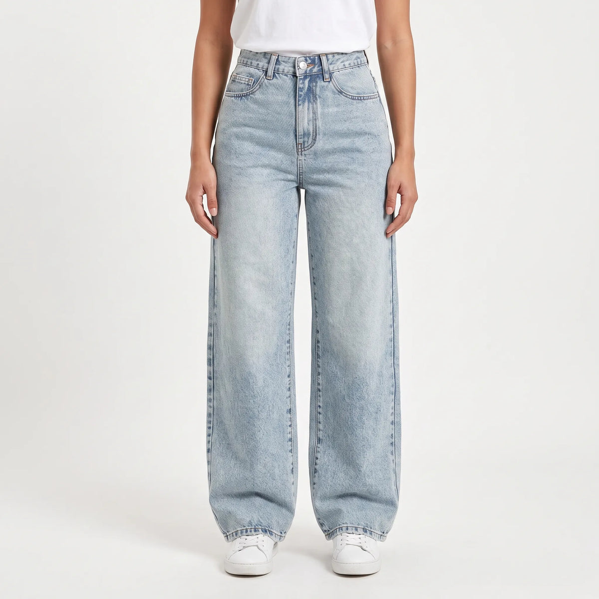 High-Waisted wijde dames jeans