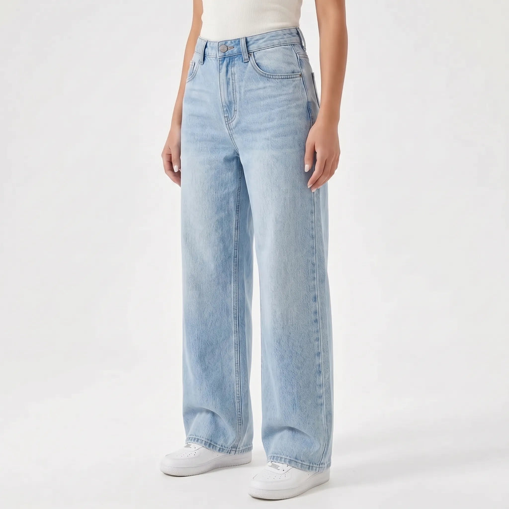 High-Waisted wijde dames jeans