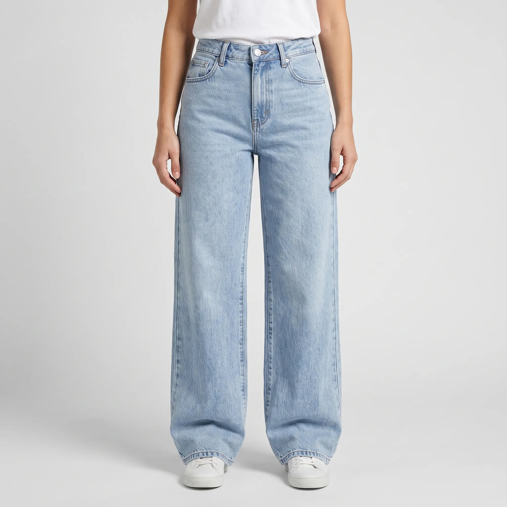 High waist wide leg jeans dames
