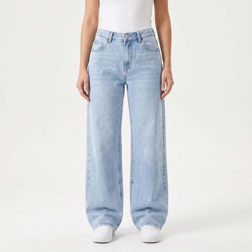High waist wide leg jeans dames