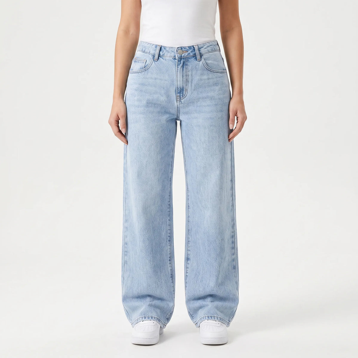 High waist wide leg jeans dames