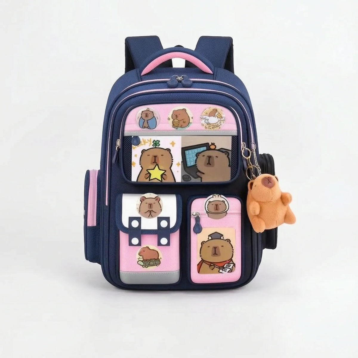 Hippe schoolrugzak met capibara-thema