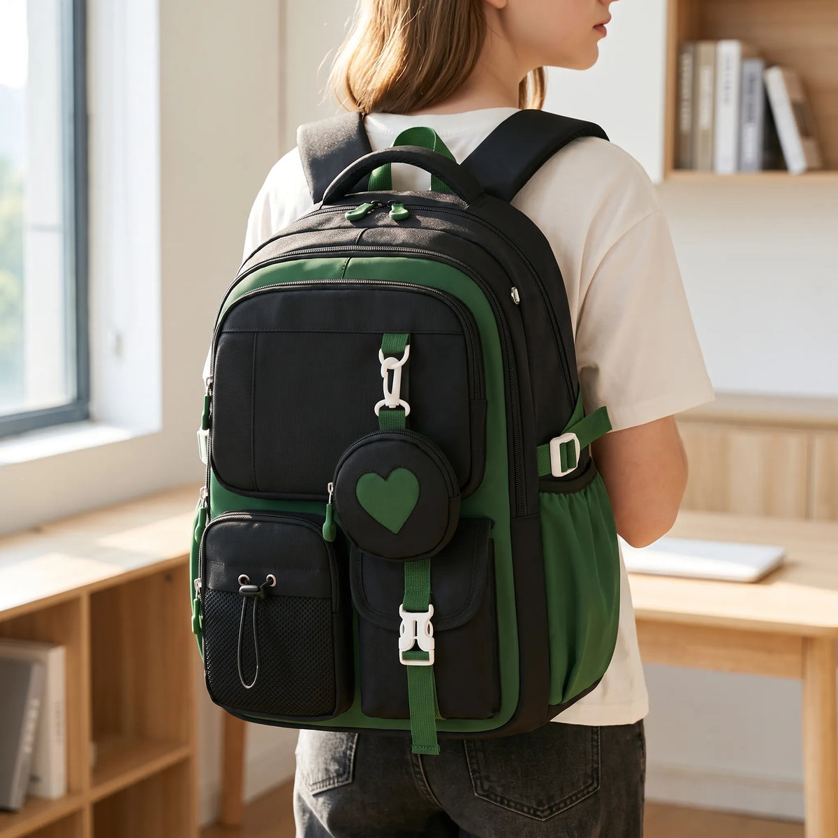 Hippe schoolrugzak met meerdere vakken