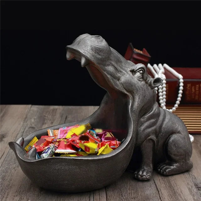 Decoratieve nijlpaard bureau opbergdoos