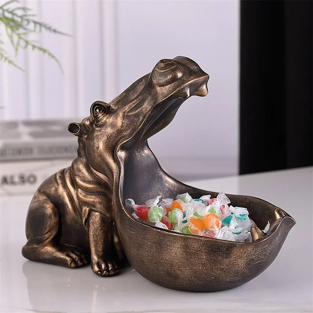Decoratieve nijlpaard bureau opbergdoos