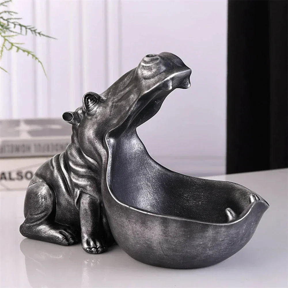 Decoratieve nijlpaard bureau opbergdoos