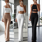 Hooggetailleerde flared-broek