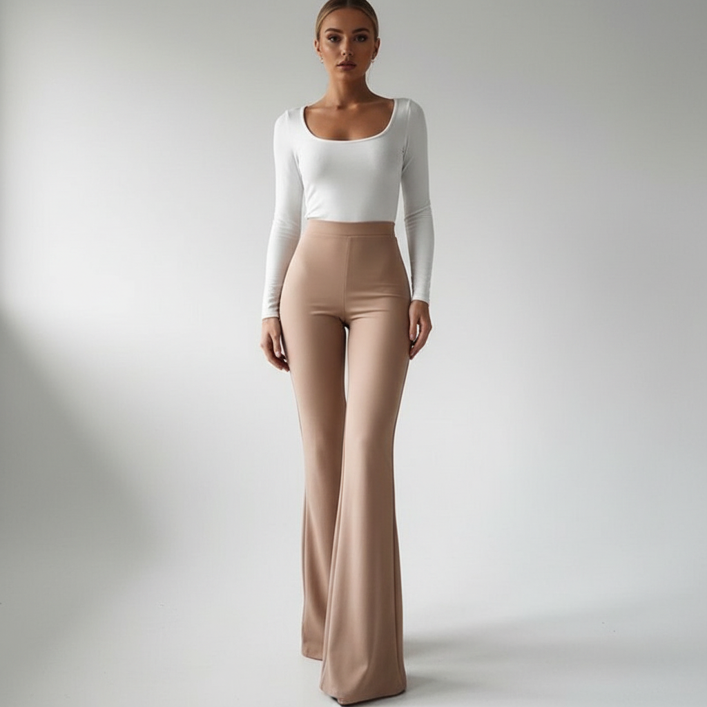 Hooggetailleerde flared-broek
