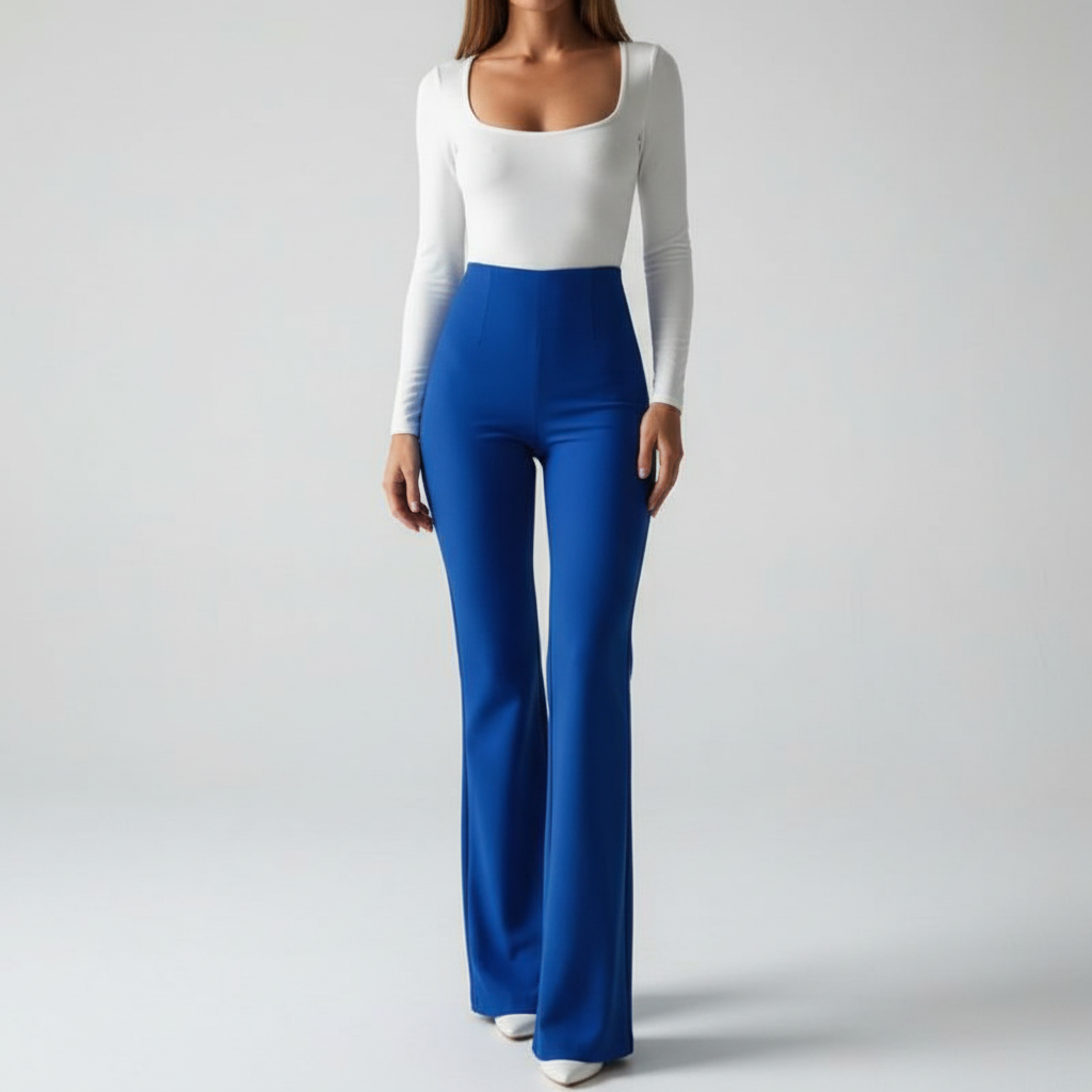 Hooggetailleerde flared-broek
