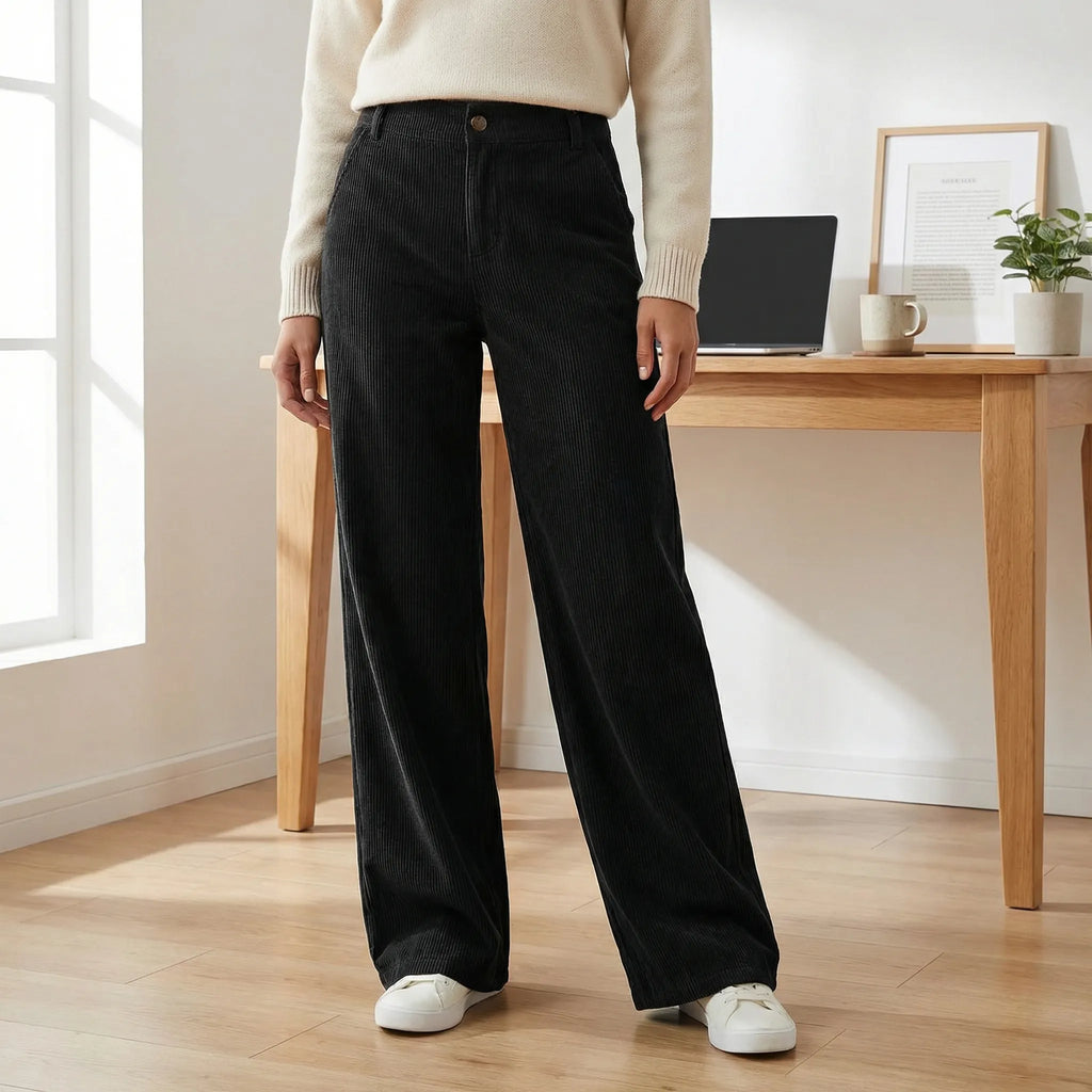 Hooggesneden broek met wijde pijpen