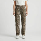 Jeans met hoge taille en luipaardprint – Noor