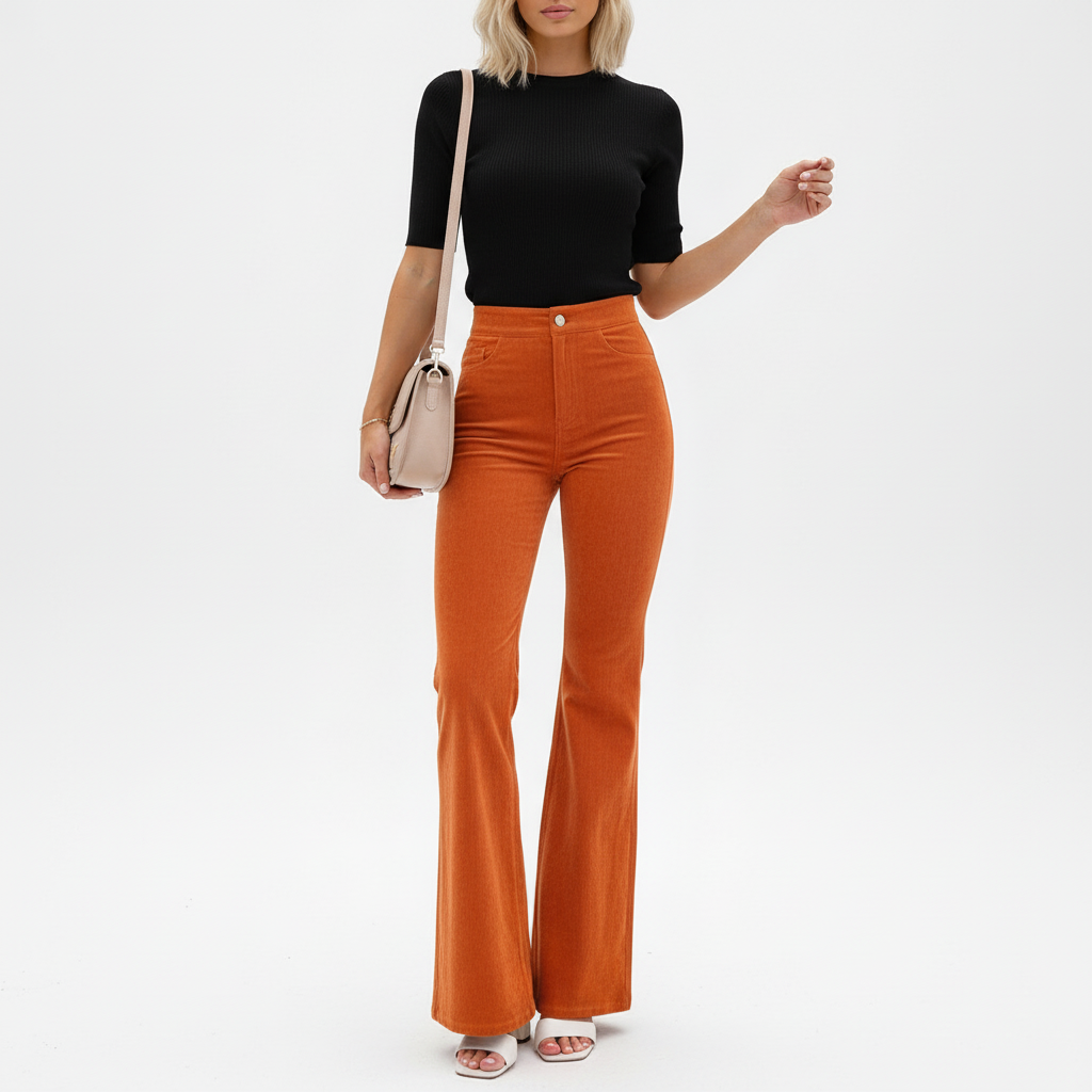 Hoge taille flared broek