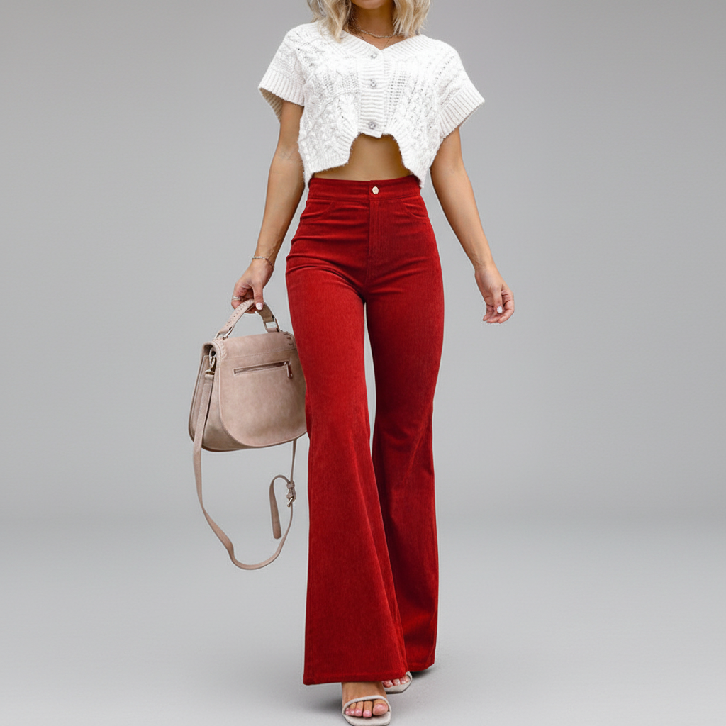 Hoge taille flared broek