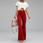 Hoge taille flared broek