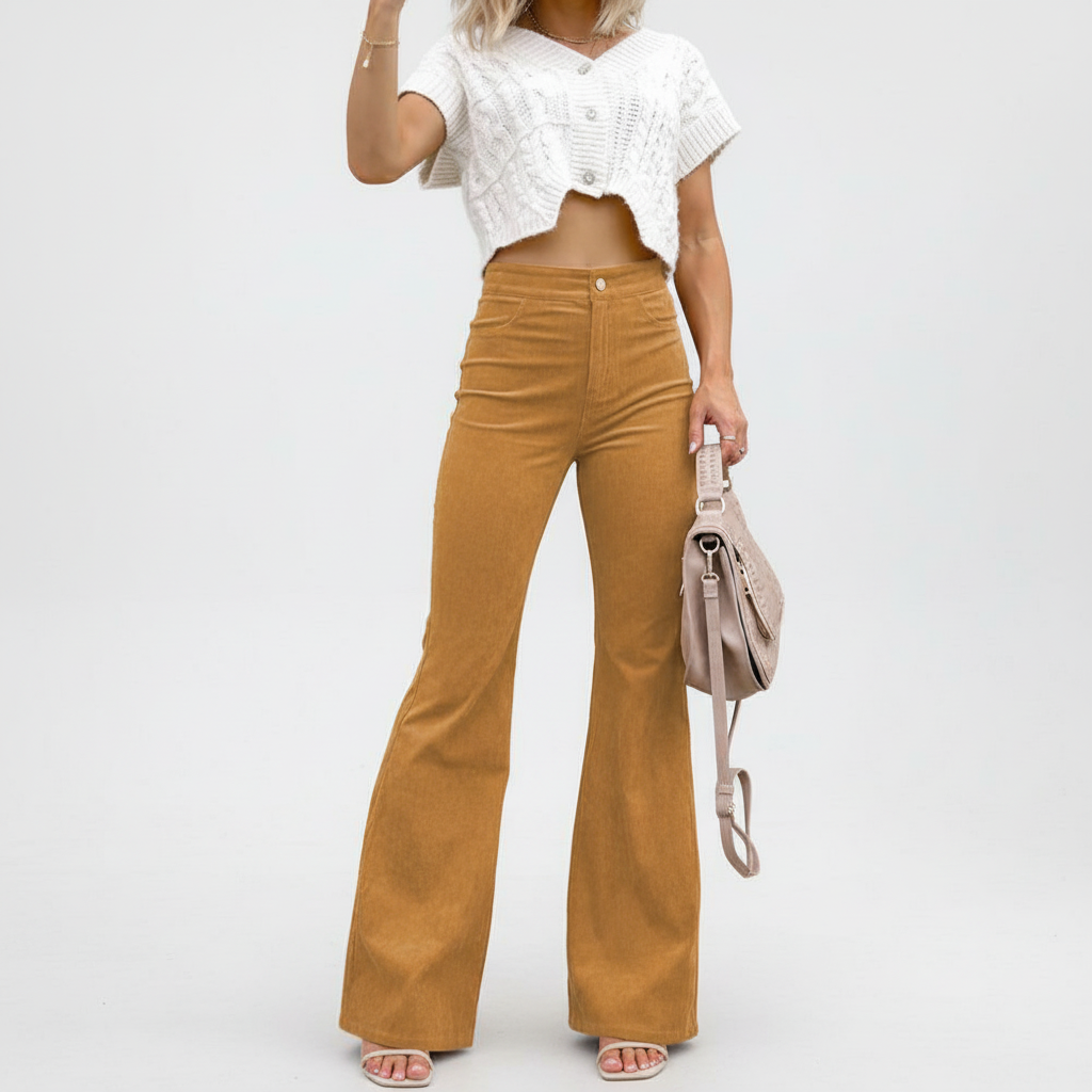 Hoge taille flared broek