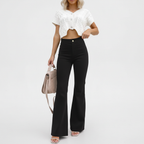 Hoge taille flared broek