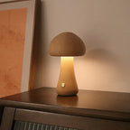 Houten paddenstoelnachtlamp