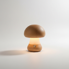Houten paddenstoelnachtlamp