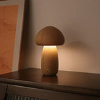 Houten paddenstoelnachtlamp