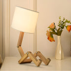 Flexibele robot bureaulamp van massief hout