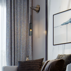 Minimalistische wandlamp met rookglas