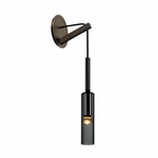 Minimalistische wandlamp met rookglas