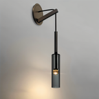 Minimalistische wandlamp met rookglas